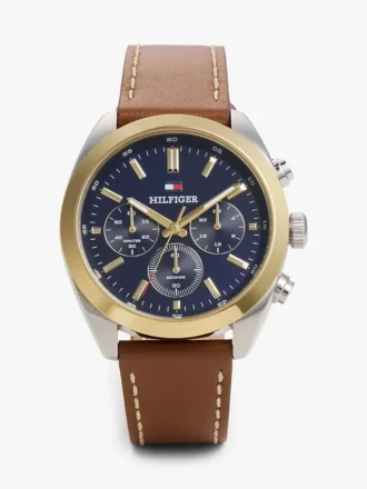 Reloj cronógrafo con correa de piel de 40 mm