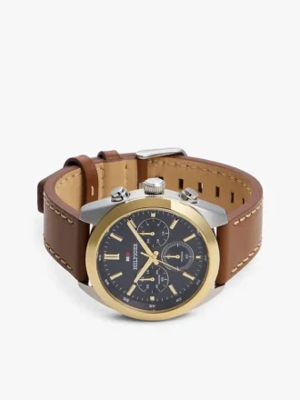 Reloj cronógrafo con correa de piel de 40 mm