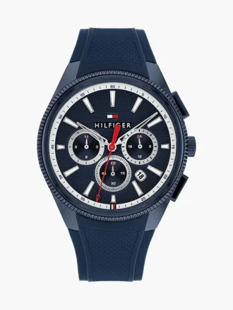 Reloj de doble huso horario con correa de silicona de 43 mm