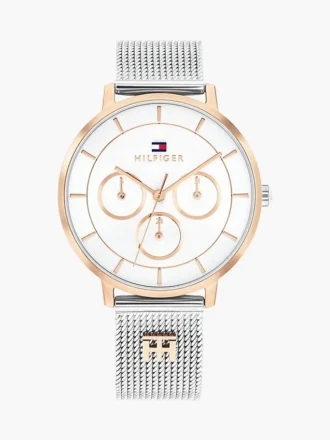 Reloj de malla con detalle de monograma de 36 mm