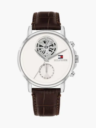 Reloj de vestir con correa de piel de 40 mm
