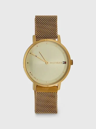 Reloj dorado con correa magnética
