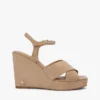 Sandalias de cuña de ante con tiras cruzadas Sandalias de cuña de ante con tiras cruzadas