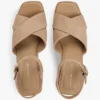 Sandalias de cuña de ante con tiras cruzadas Sandalias de cuña de ante con tiras cruzadas