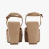 Sandalias de cuña de ante con tiras cruzadas Sandalias de cuña de ante con tiras cruzadas
