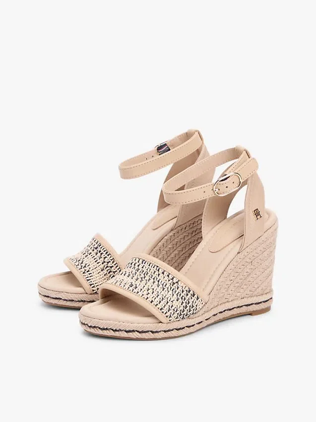 Sandalias de cuña de rafia Sandalias de cuña de rafia