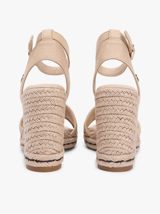 Sandalias de cuña de rafia Sandalias de cuña de rafia