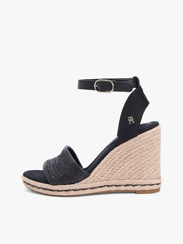 Sandalias de cuña de rafia Sandalias de cuña de rafia