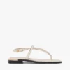Sandalias de piel con detalles metalizados Sandalias de piel con detalles metalizados