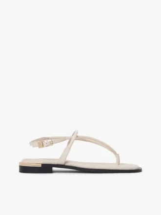 Sandalias de piel con detalles metalizados