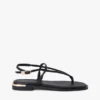Sandalias de piel con detalles metalizados