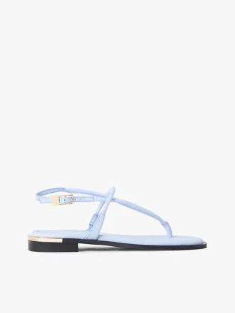 Sandalias de piel con detalles metalizados