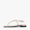 Sandalias de piel con detalles metalizados Sandalias de piel con detalles metalizados