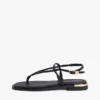 Sandalias de piel con detalles metalizados