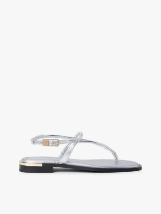 Sandalias de piel metalizada