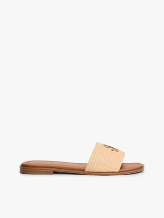 Sandalias de tiras con monograma bordado Sandalias de tiras con monograma bordado