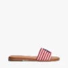 Sandalias de tiras tejidas con monograma y rayas Sandalias de tiras tejidas con monograma y rayas