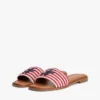 Sandalias de tiras tejidas con monograma y rayas Sandalias de tiras tejidas con monograma y rayas