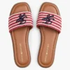 Sandalias de tiras tejidas con monograma y rayas Sandalias de tiras tejidas con monograma y rayas