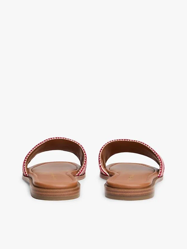 Sandalias de tiras tejidas con monograma y rayas Sandalias de tiras tejidas con monograma y rayas