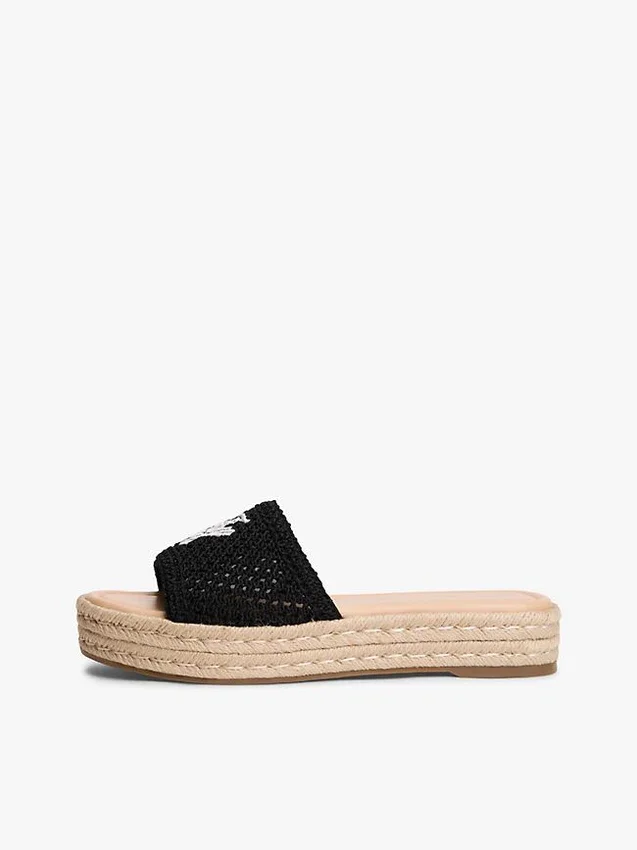 Sandalias tipo alpargata con monograma en letra cursiva Sandalias tipo alpargata con monograma en letra cursiva