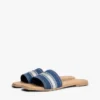 Sandalias tipo chancla de denim con logo de cinta