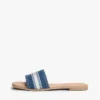 Sandalias tipo chancla de denim con logo de cinta
