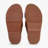 Sandalias tipo slide de doble correa en piel nobuck