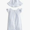 Set de regalo de vestido y sombrero a rayas para bebés
