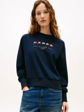 Sudadera con bandera náutica bordada