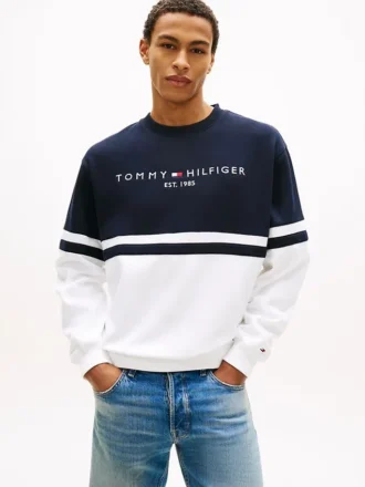 Sudadera con bloques de color y logotipo de Tommy