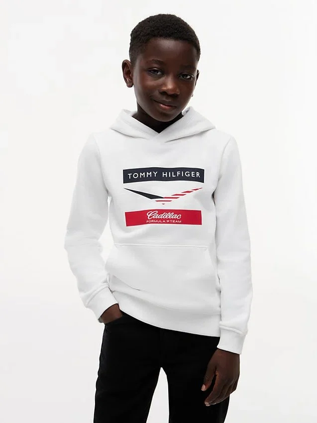 Sudadera con capucha Chevron Tommy x Cadillac F1® Team para niños Sudadera con capucha Chevron Tommy x Cadillac F1® Team para niños