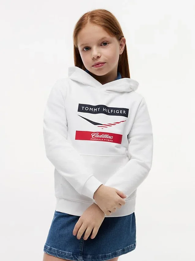 Sudadera con capucha Chevron Tommy x Cadillac F1® Team para niños Sudadera con capucha Chevron Tommy x Cadillac F1® Team para niños