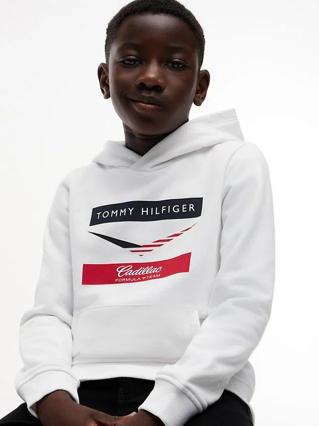 Sudadera con capucha Chevron Tommy x Cadillac F1® Team para niños Sudadera con capucha Chevron Tommy x Cadillac F1® Team para niños