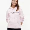 Sudadera con capucha de felpa con el logotipo de Tommy Sudadera con capucha de felpa con el logotipo de Tommy