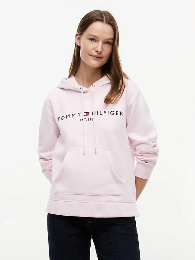 Sudadera con capucha de felpa con el logotipo de Tommy Sudadera con capucha de felpa con el logotipo de Tommy