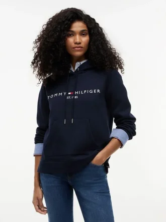 Sudadera con capucha de felpa con el logotipo de Tommy