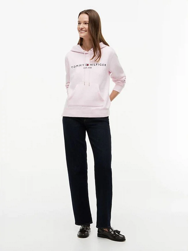 Sudadera con capucha de felpa con el logotipo de Tommy Sudadera con capucha de felpa con el logotipo de Tommy