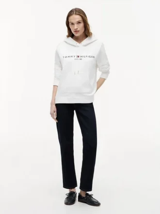 Sudadera con capucha de felpa con el logotipo de Tommy