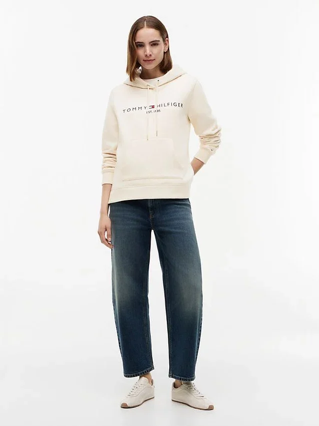 Sudadera con capucha de felpa con el logotipo de Tommy Sudadera con capucha de felpa con el logotipo de Tommy