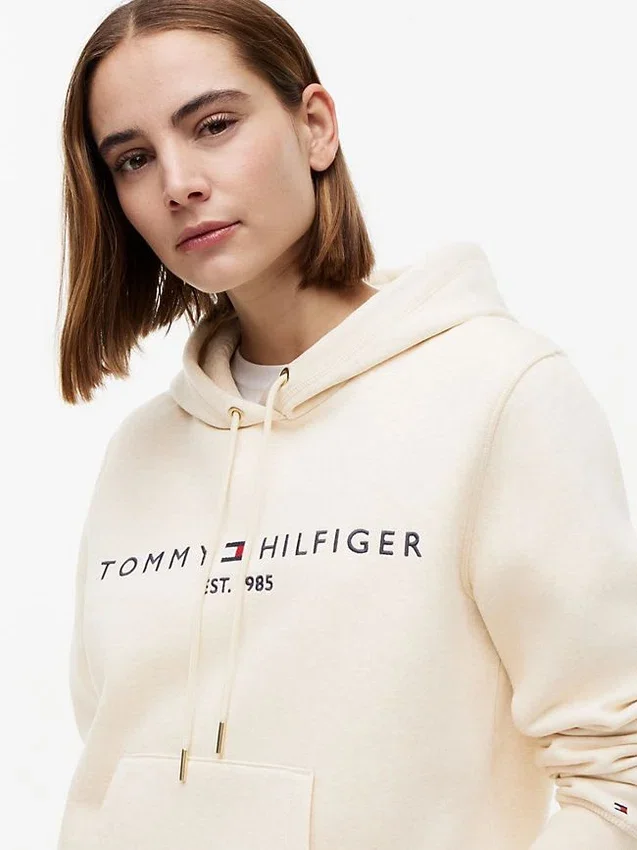 Sudadera con capucha de felpa con el logotipo de Tommy Sudadera con capucha de felpa con el logotipo de Tommy