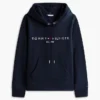 Sudadera con capucha de felpa con el logotipo de Tommy Sudadera con capucha de felpa con el logotipo de Tommy