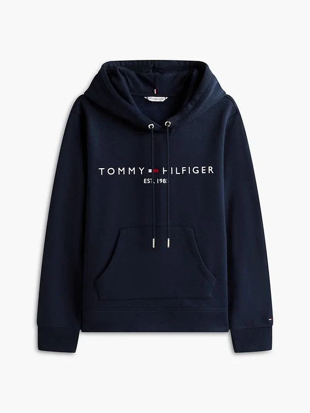 Sudadera con capucha de felpa con el logotipo de Tommy Sudadera con capucha de felpa con el logotipo de Tommy