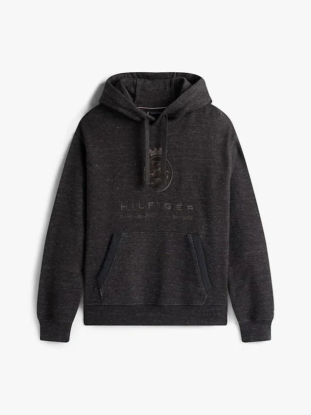 Sudadera con capucha jaspeada con el logotipo de Hilfiger Sudadera con capucha jaspeada con el logotipo de Hilfiger