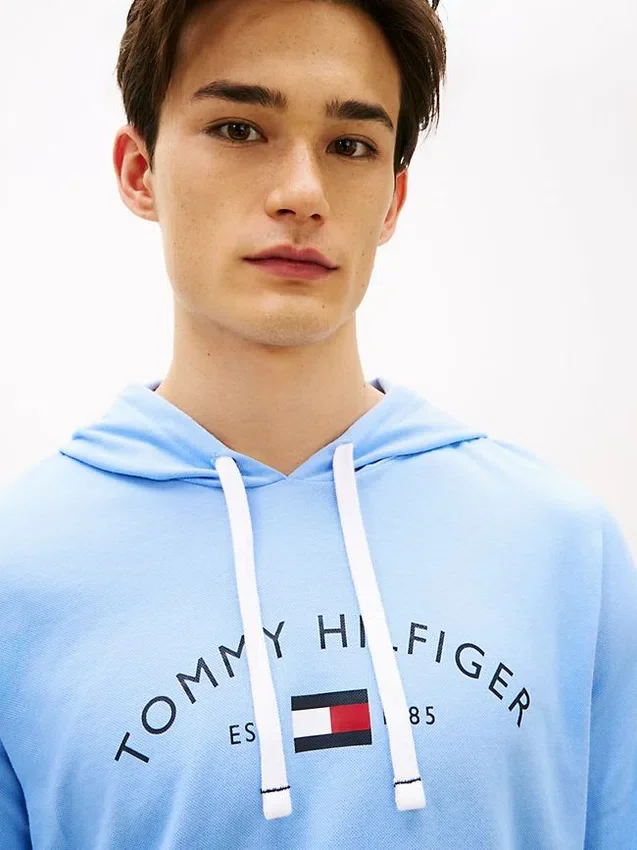 Sudadera con capucha para dormir de piqué con el logotipo de Hilfiger Sudadera con capucha para dormir de piqué con el logotipo de Hilfiger