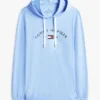 Sudadera con capucha para dormir de piqué con el logotipo de Hilfiger Sudadera con capucha para dormir de piqué con el logotipo de Hilfiger