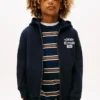 Sudadera con capucha y cremallera con logotipo para niños Sudadera con capucha y cremallera con logotipo para niños
