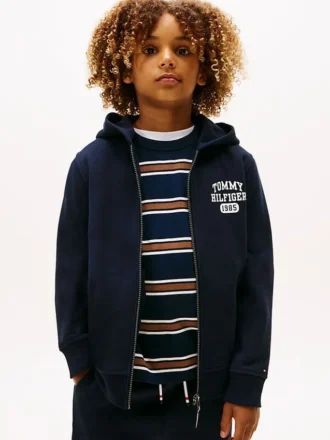 Sudadera con capucha y cremallera con logotipo para niños