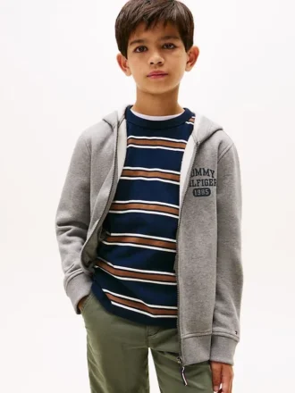 Sudadera con capucha y cremallera con logotipo para niños