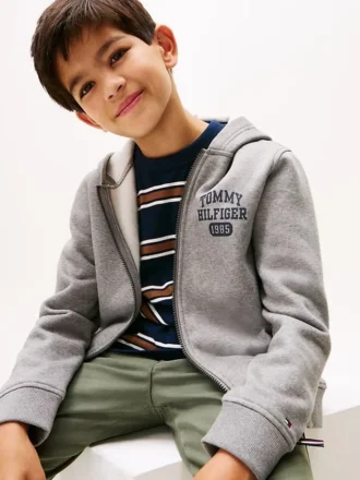 Sudadera con capucha y cremallera con logotipo para niños